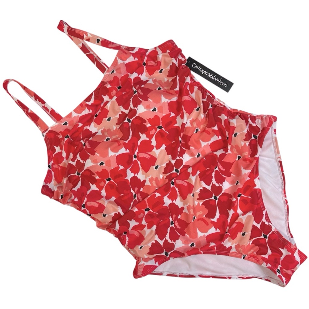 Catherine Malandrino Women’s Bathing Suit Floral One Piece Swimsuit 2X